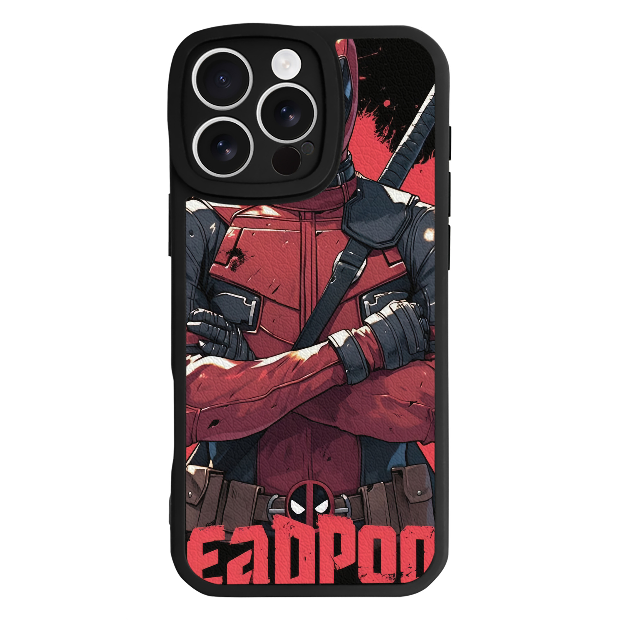 （画像用） Deadpool デッドプール 【iPhone 16シリーズ対応】シリコンスマホケース（レザー調） 材質：シリコン